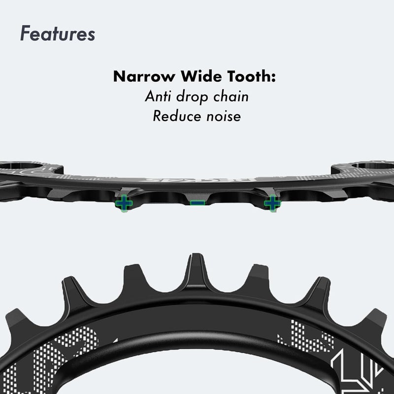 DJC Components DJC Bike Chainring 110BCD Round Road Bike Chainring Narrow Wide Tooth 5 Arms Aluminum Lightweight for Force Red Rival s350 s900 36 38 40 42 44 46 48 50 52 54 56T - Image 4